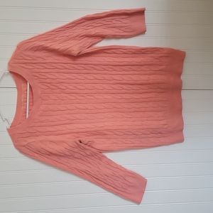 Gently used XL Ann Taylor Loft Peach Cable knit sweater